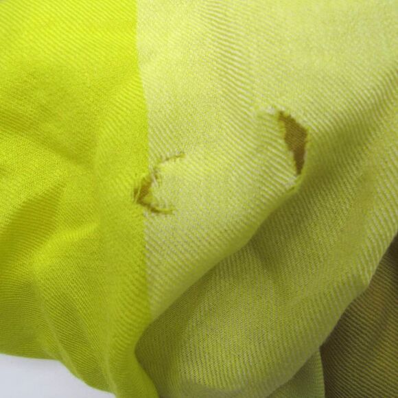 BURBERRY Fluro Lightweight Mega Check Cashmere Scarf In Bright Lemon DAMAGED - Picture 2 of 5